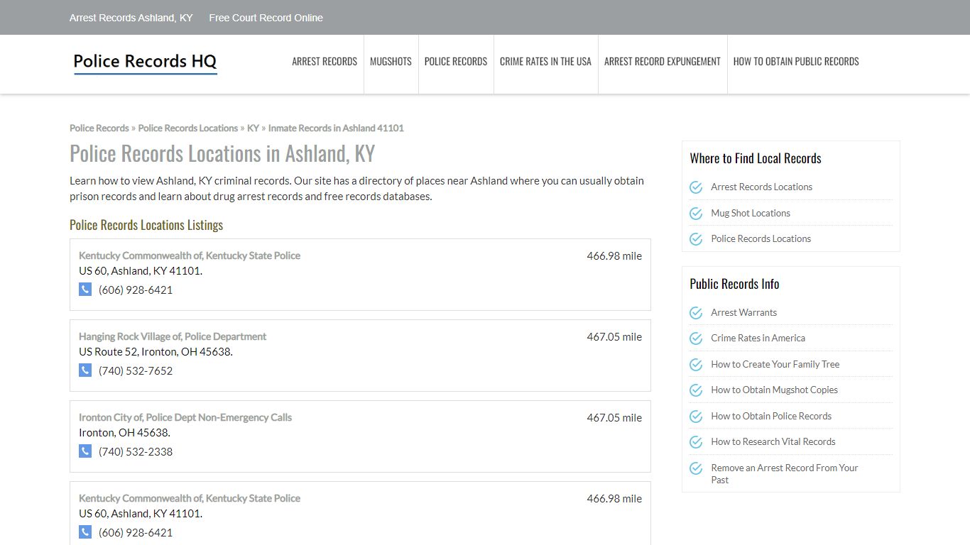 Arrest Records Ashland, KY - Free Court Record Online